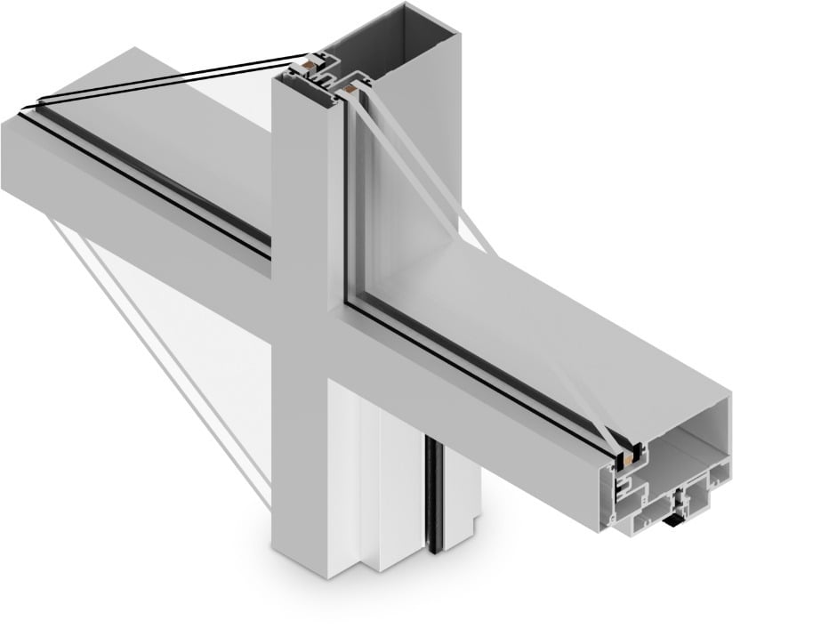 Standard curtain wall aluminum profile system -- stick and unitized