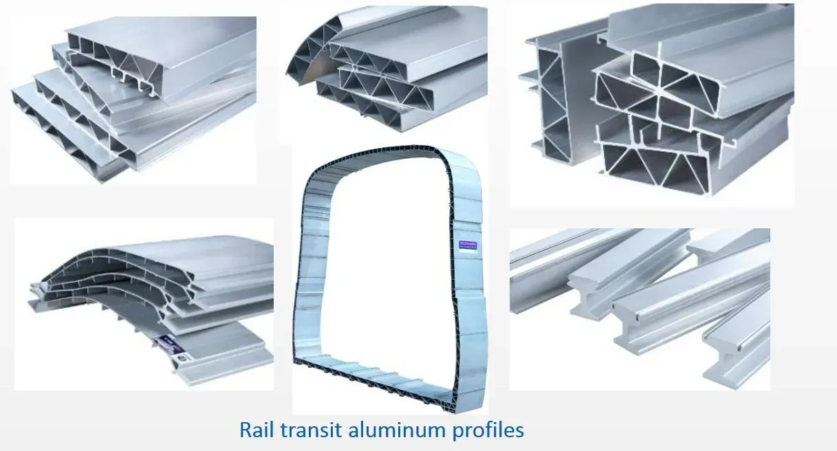 Automotive and rail aluminum profile cross-sections and finished products