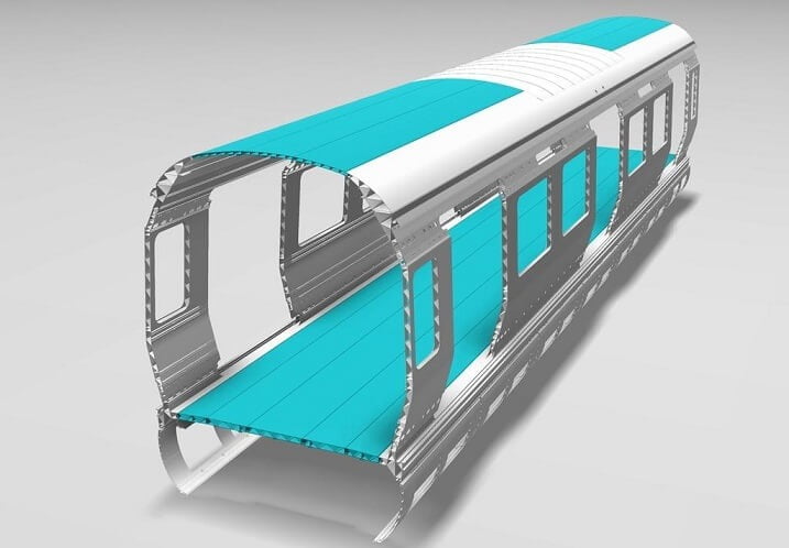 Automotive aluminum profile cross-section detail