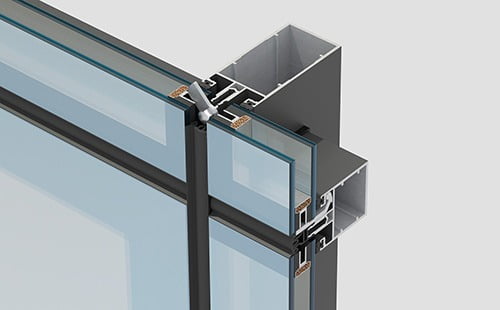 Hidden frame curtain wall aluminum profile -- all-glass facade system