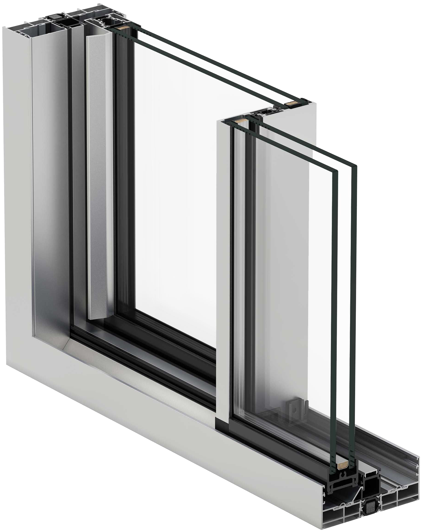 Sliding window and door aluminum profiles -- smooth track and heavy duty systems