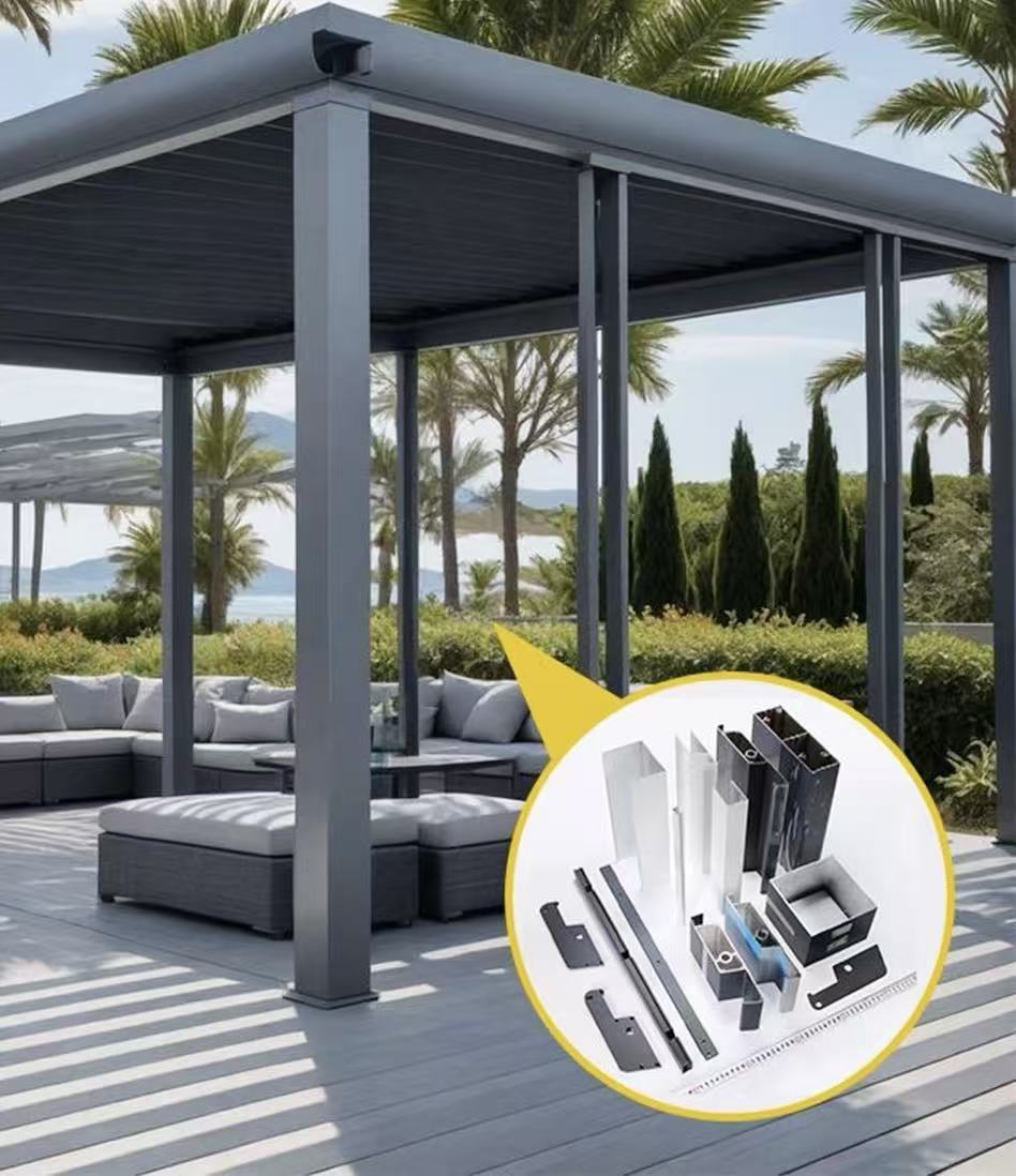 Gazebo and pergola aluminum frame profiles -- product photo