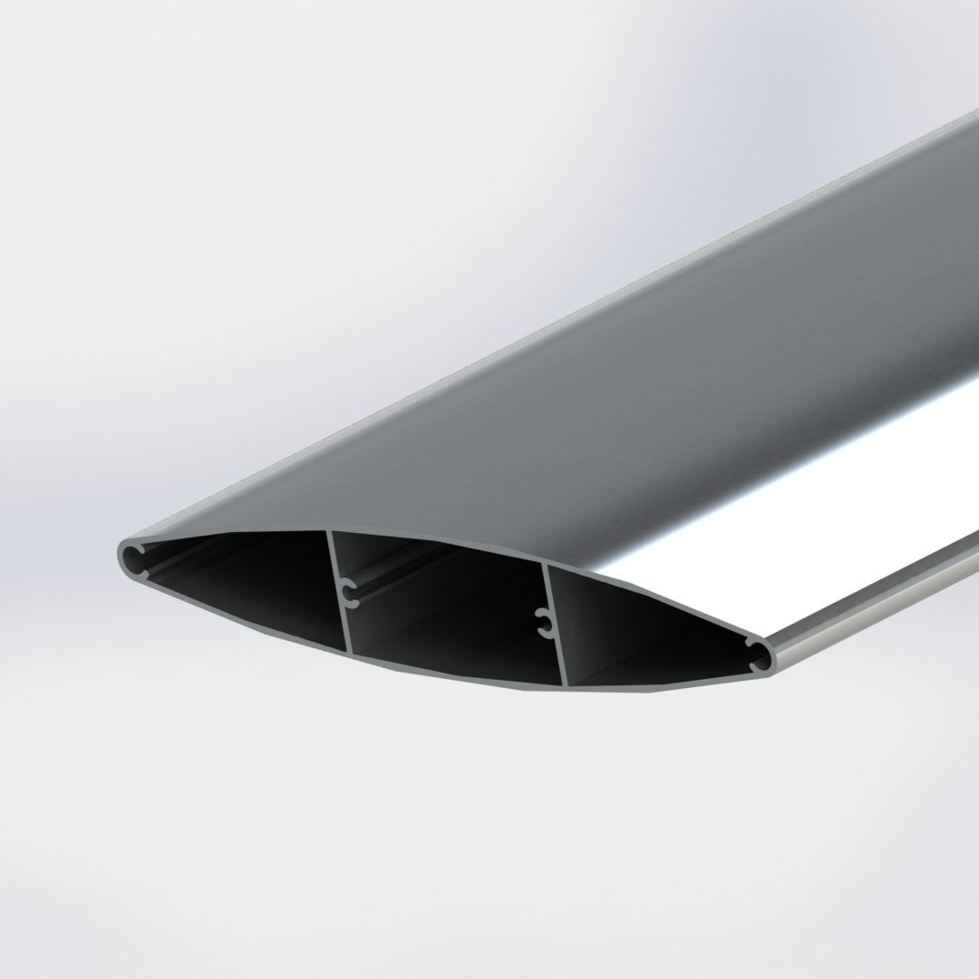 Louver blade profile cross-section diagram