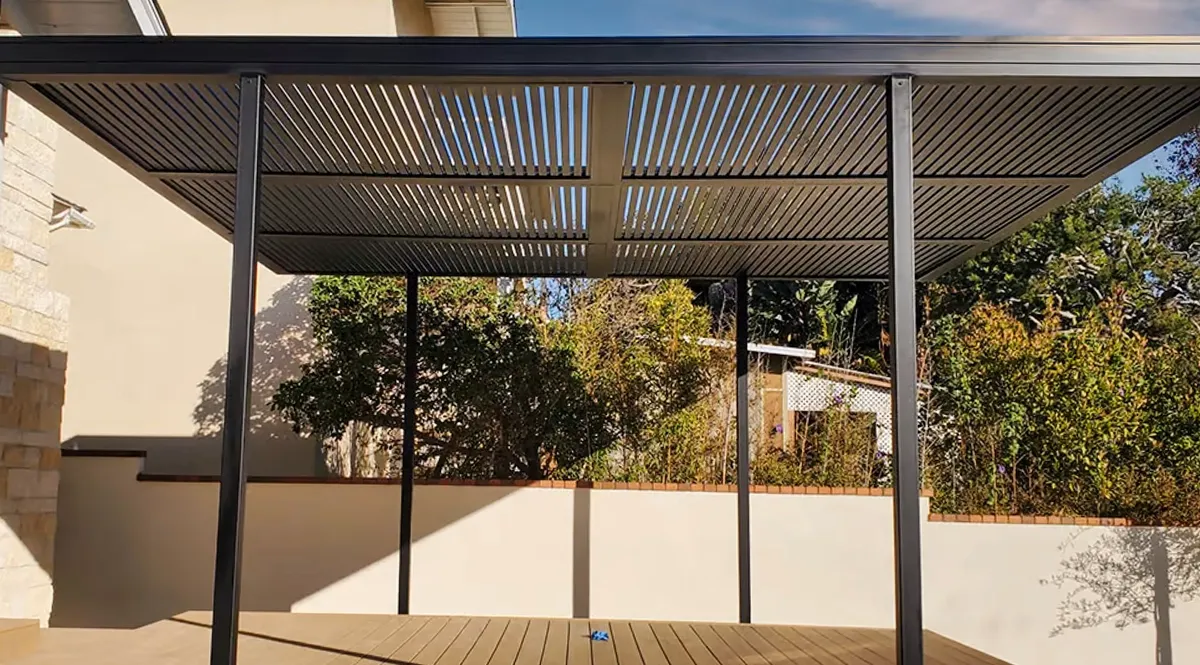 Installed pergola structure application